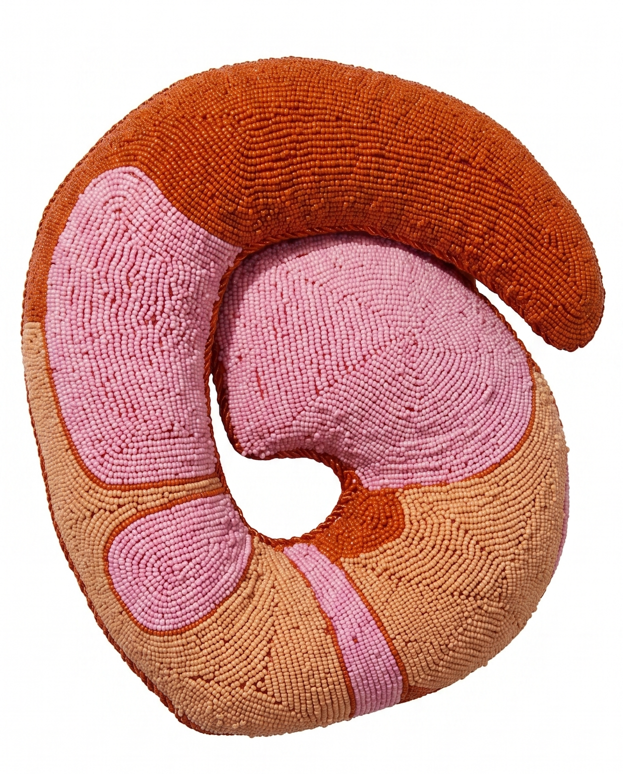 Shrimp Beaded Pillow