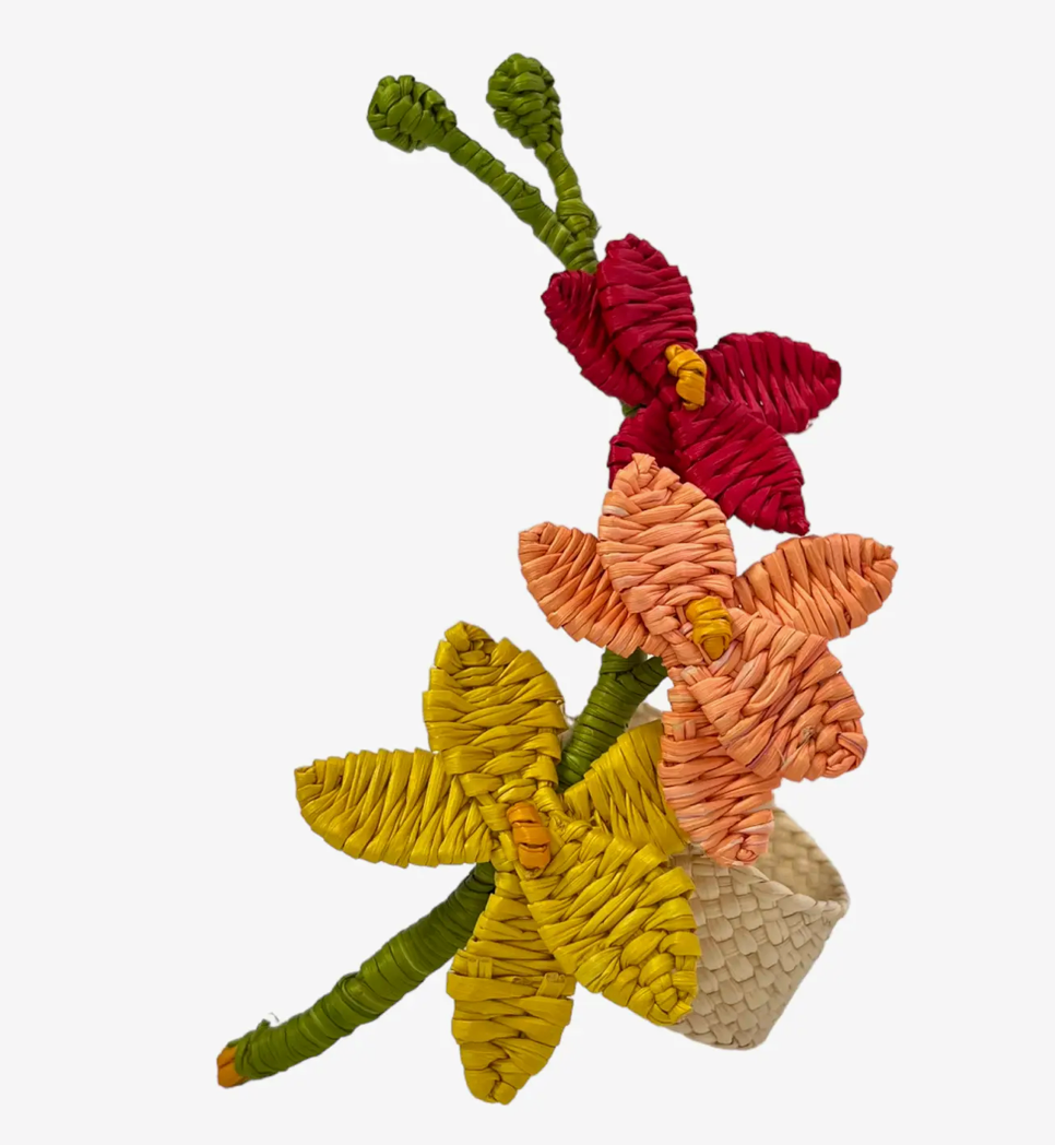 Calanthe Orchid Napkin Ring-Sunset