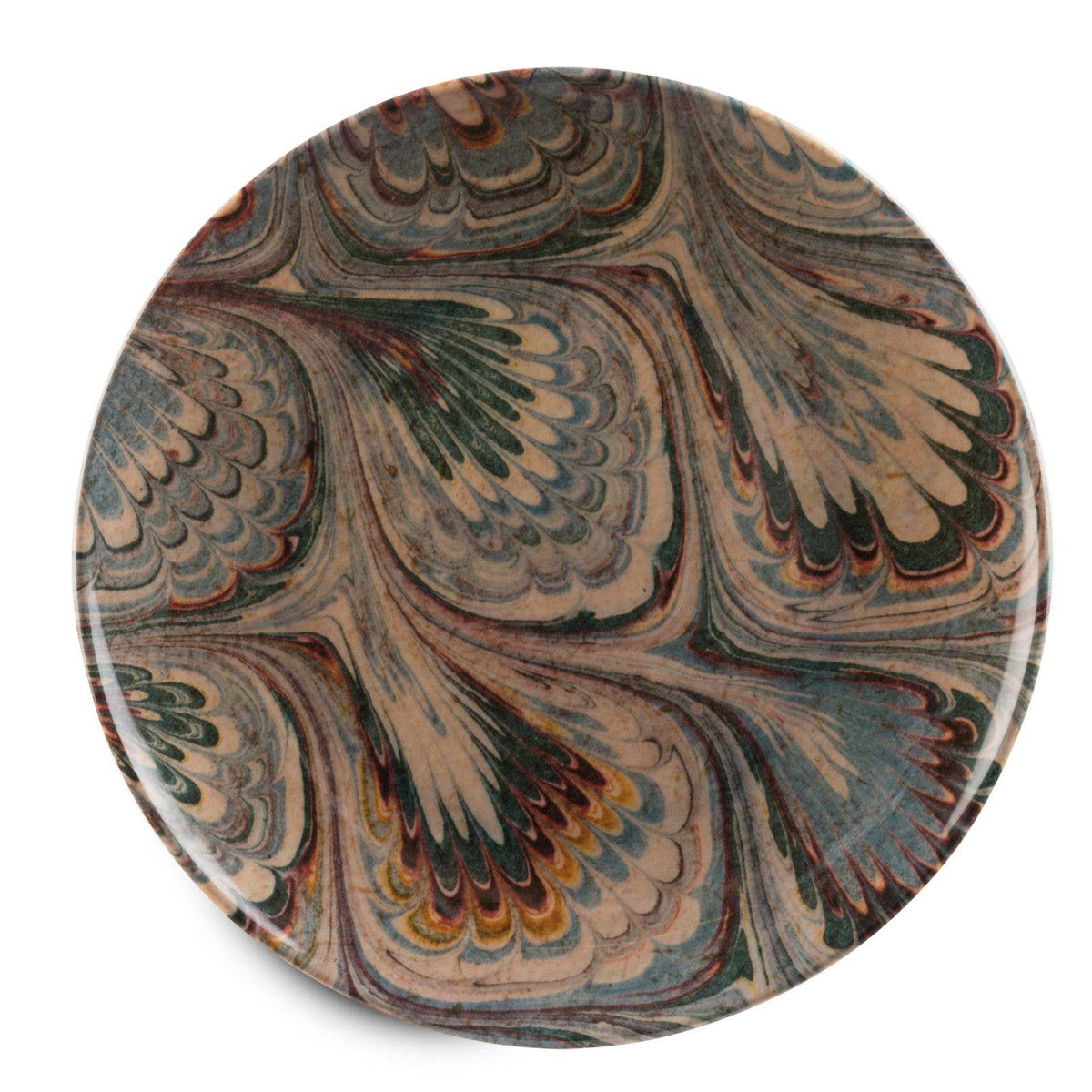 Wilde Library 10.5" Marbled Melamine Dinner Plates - Set of 4