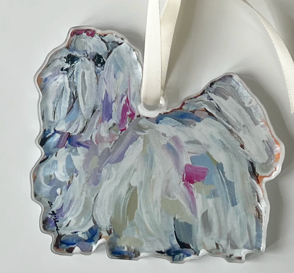 Maltese Long Haired Acrylic Ornament