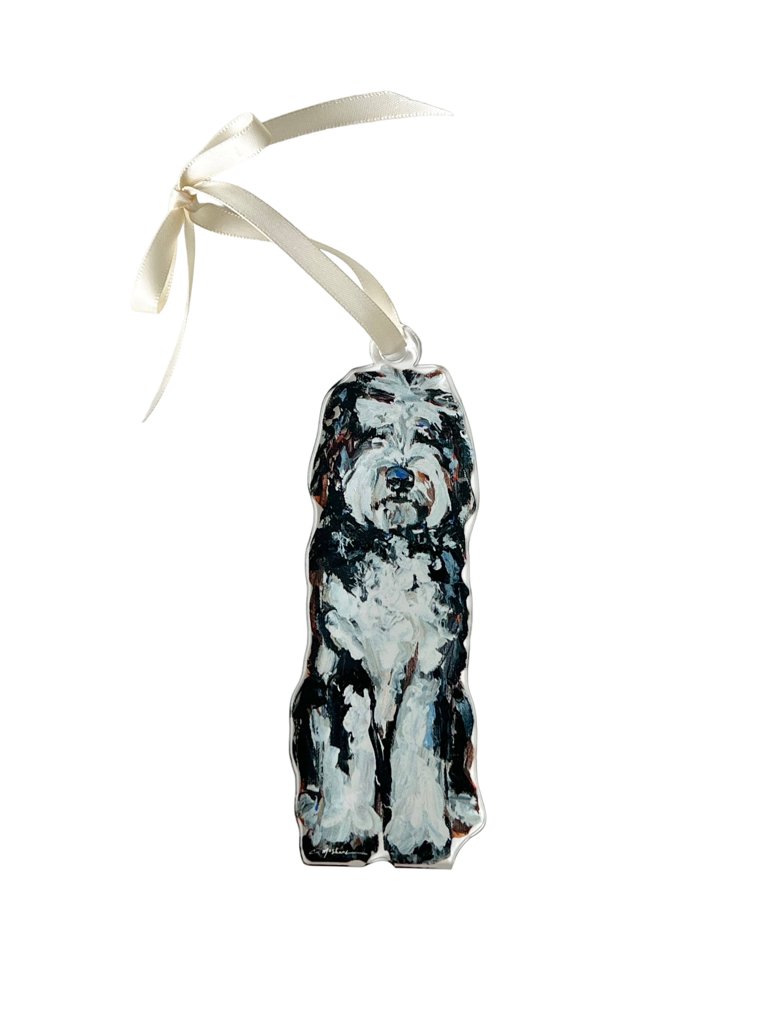 Black and White Doodle Acrylic Ornament