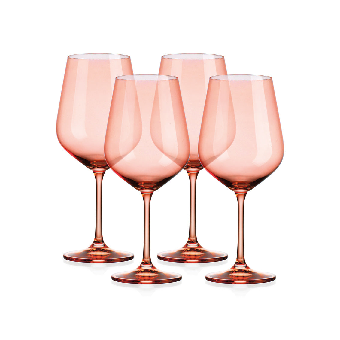 Sheer Coral Red Wine Glass