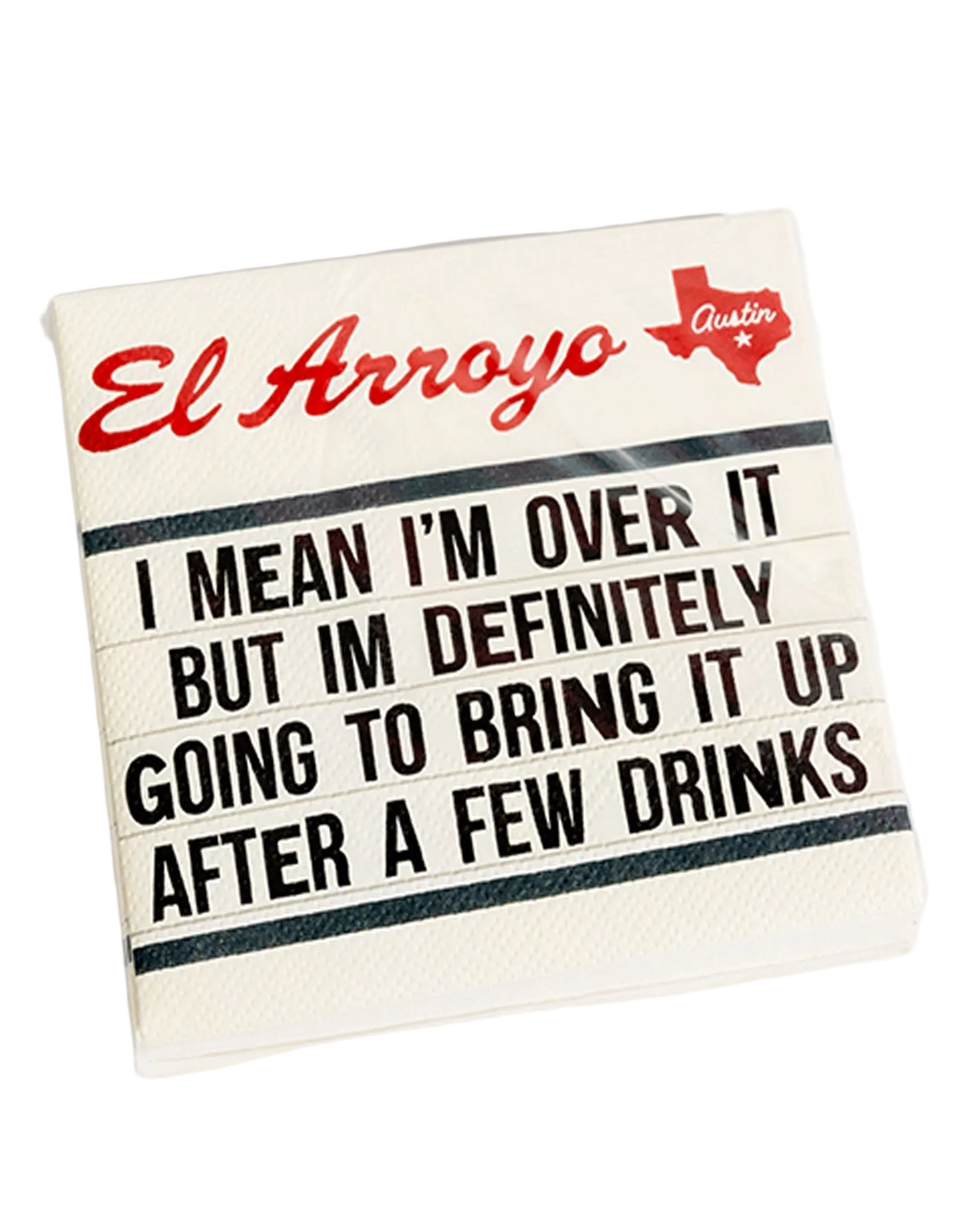 Small sign with text and branding on a white background