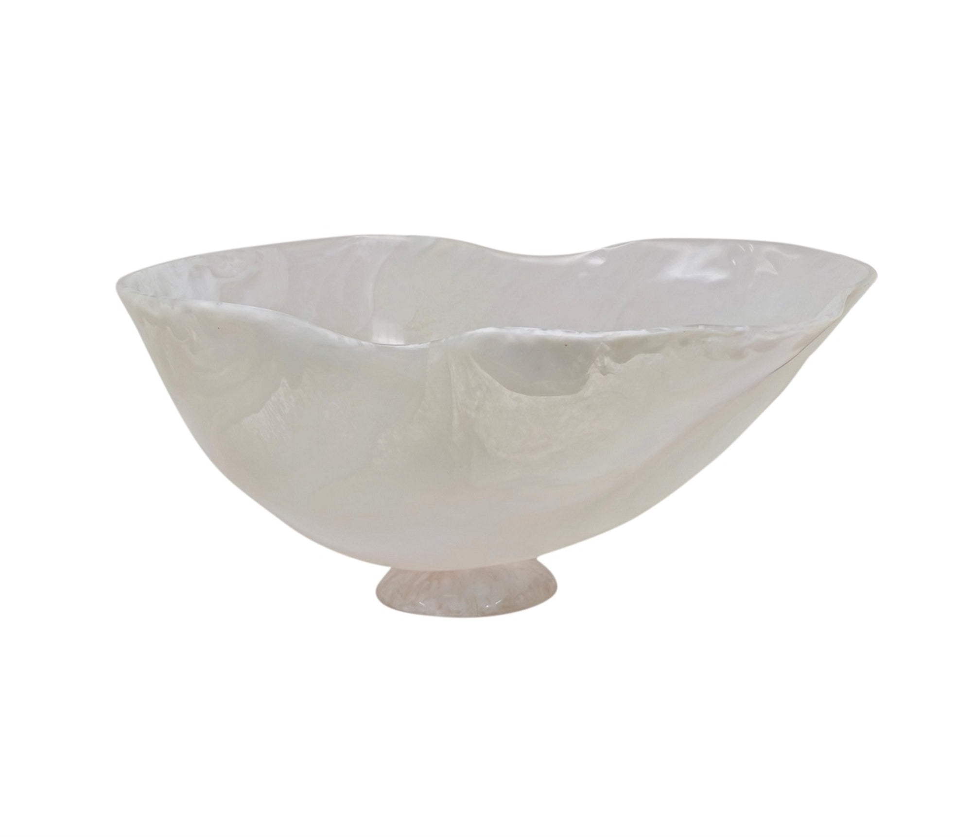 Large White Fruit Bowl Resin