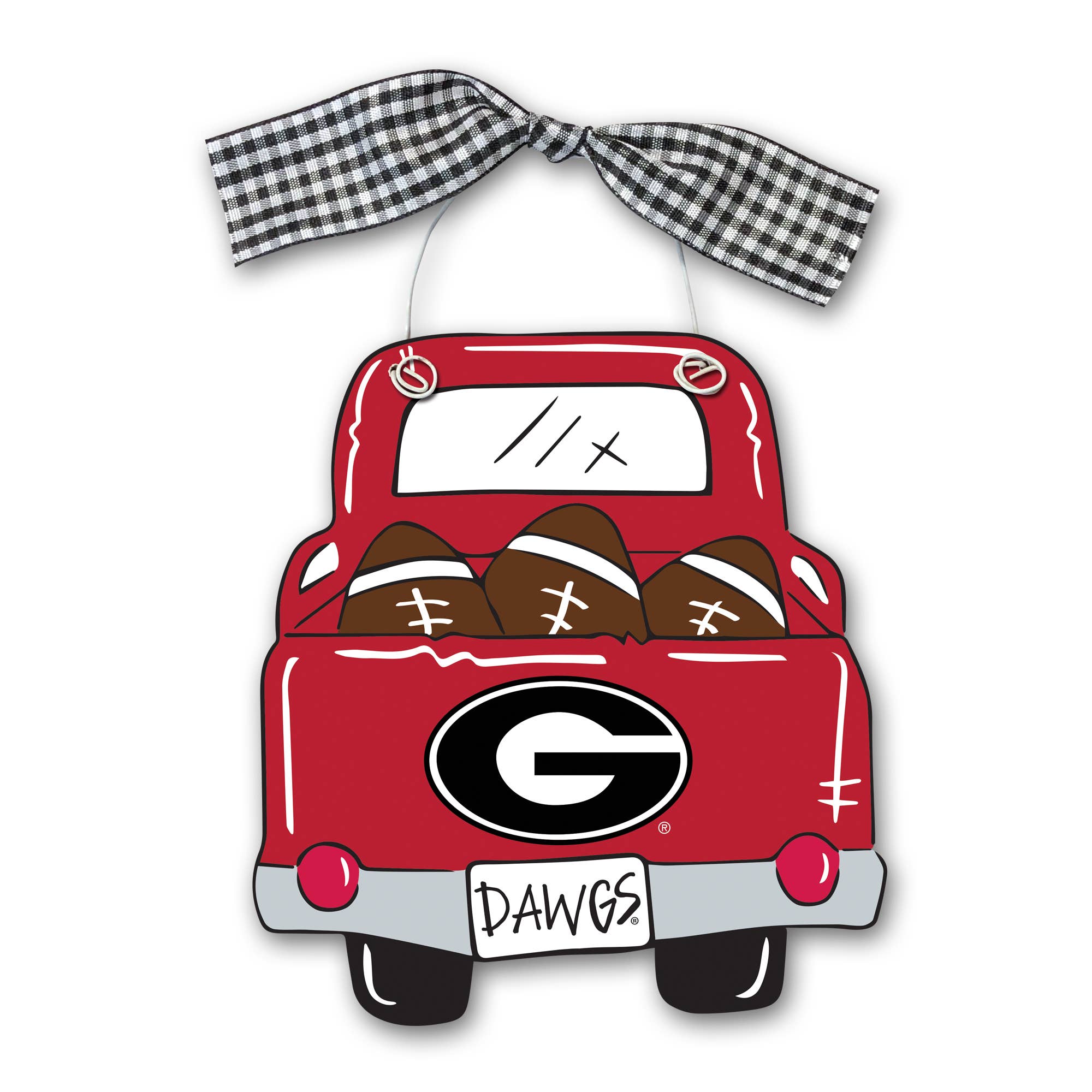 UGA Wood Truck Ornament