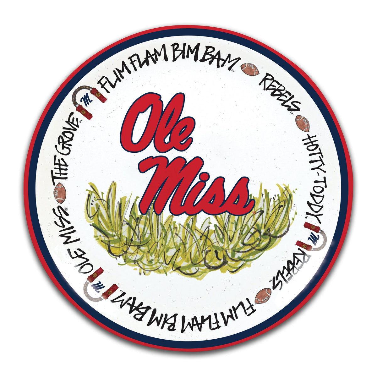 Ole Miss Melamine Plates - Set of 4