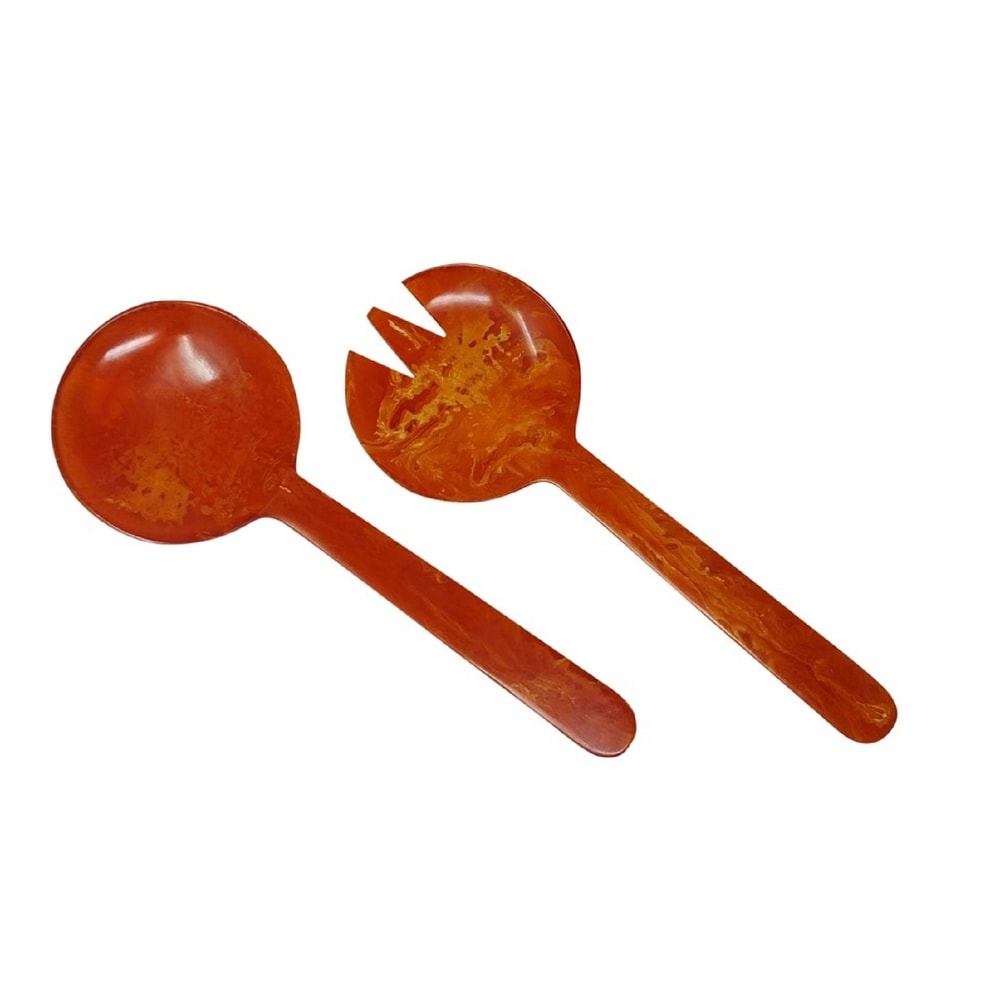 Salad Servers Orange Resin
