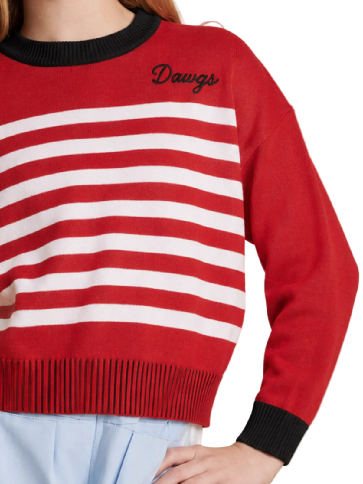 Georgia Girls Spirit Stripe Sweater
