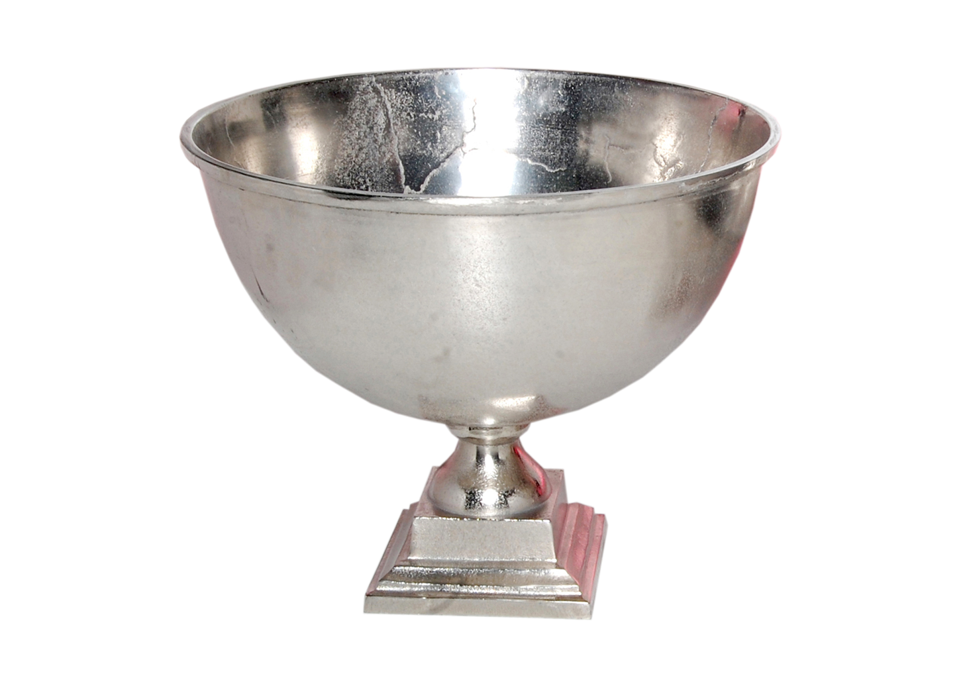 Raw Alum Square Base Planter Raw Nickel