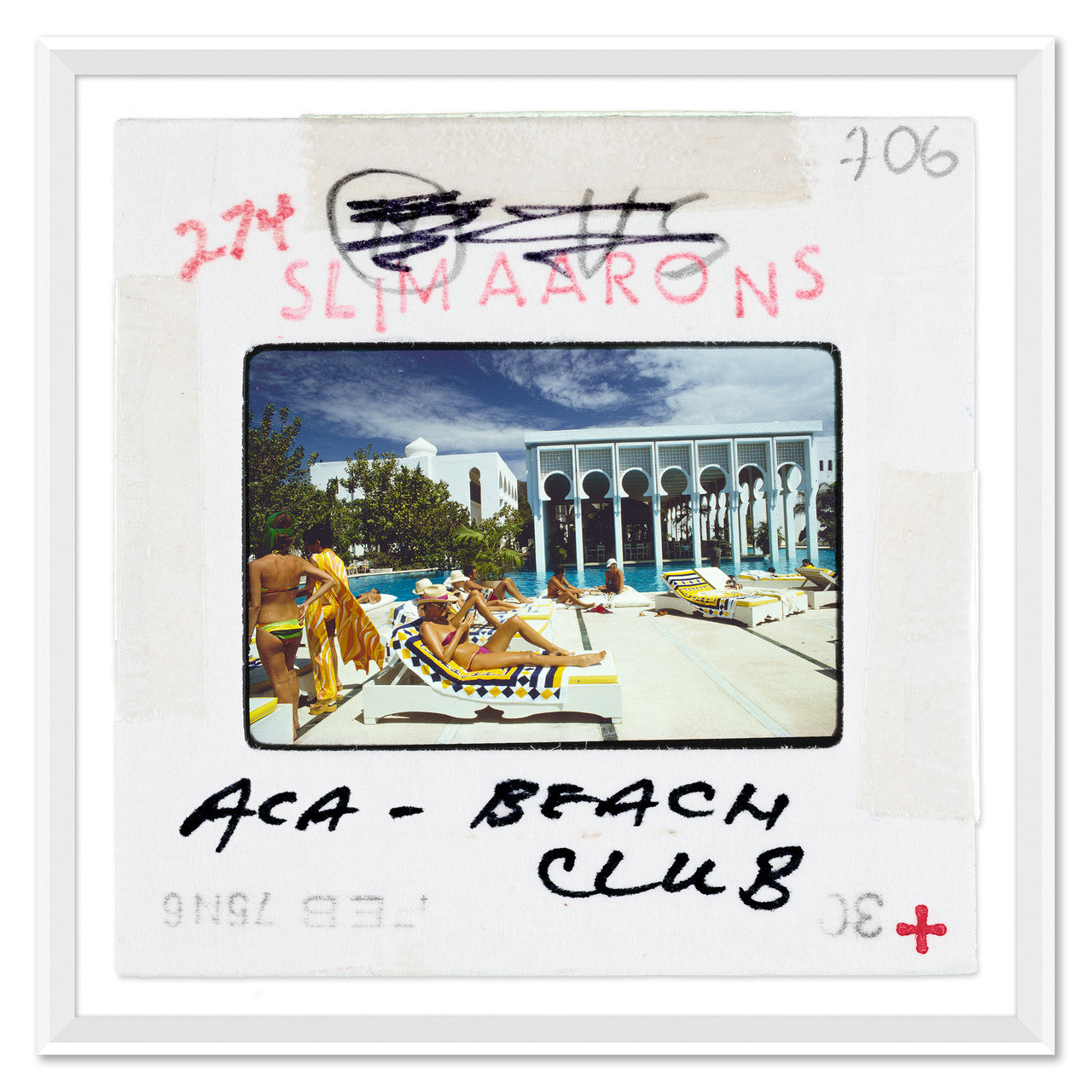 "Armando's Beach Club - Slide", Slim Aarons, February 1, 1975- Acapulco, Mexico