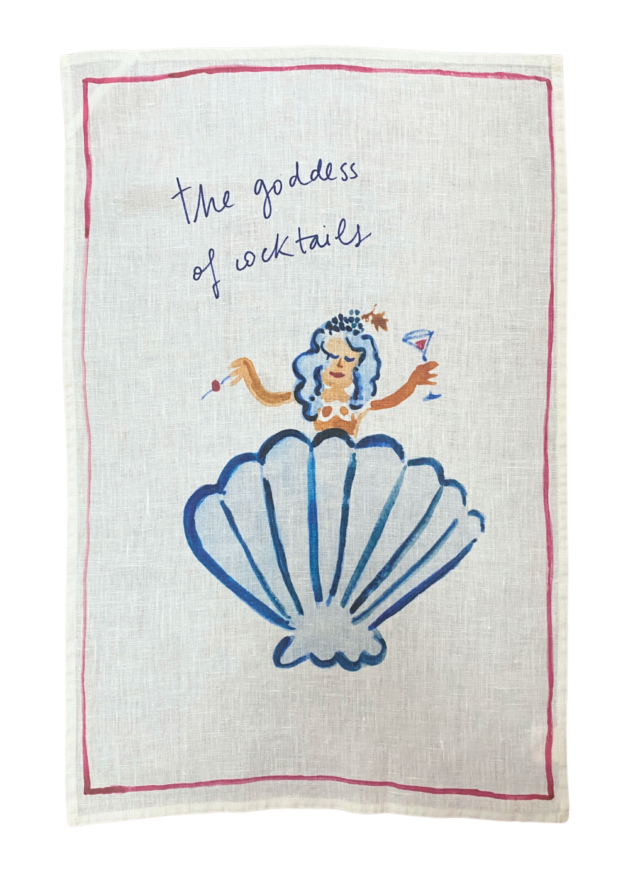 The Goddess of Cocktails Linen Teatowel