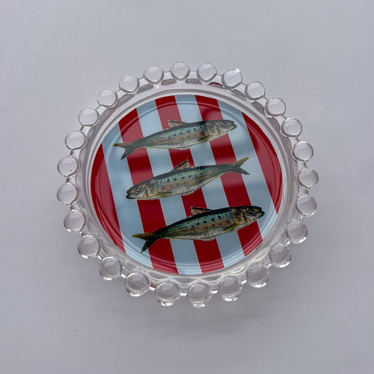 Striped Sardines Trinket Dish (Red)