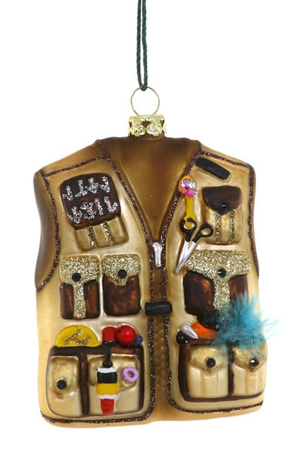 FLY FISHERMANS VEST ORNAMENT