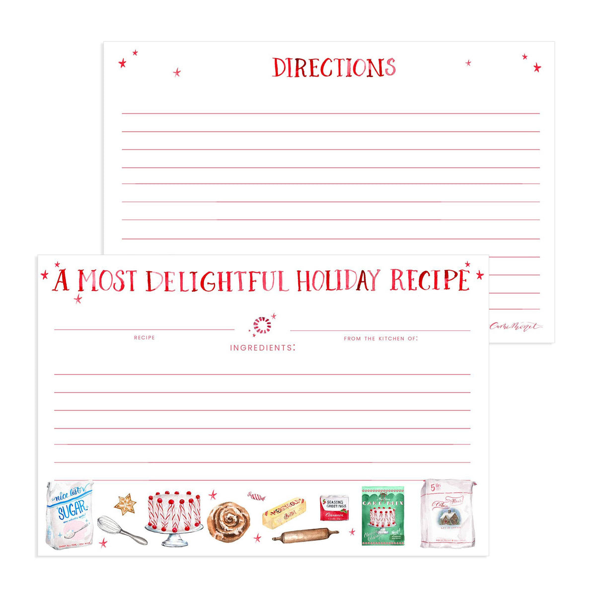 "A Most Delightful Holiday Recipe" Recipe Cards