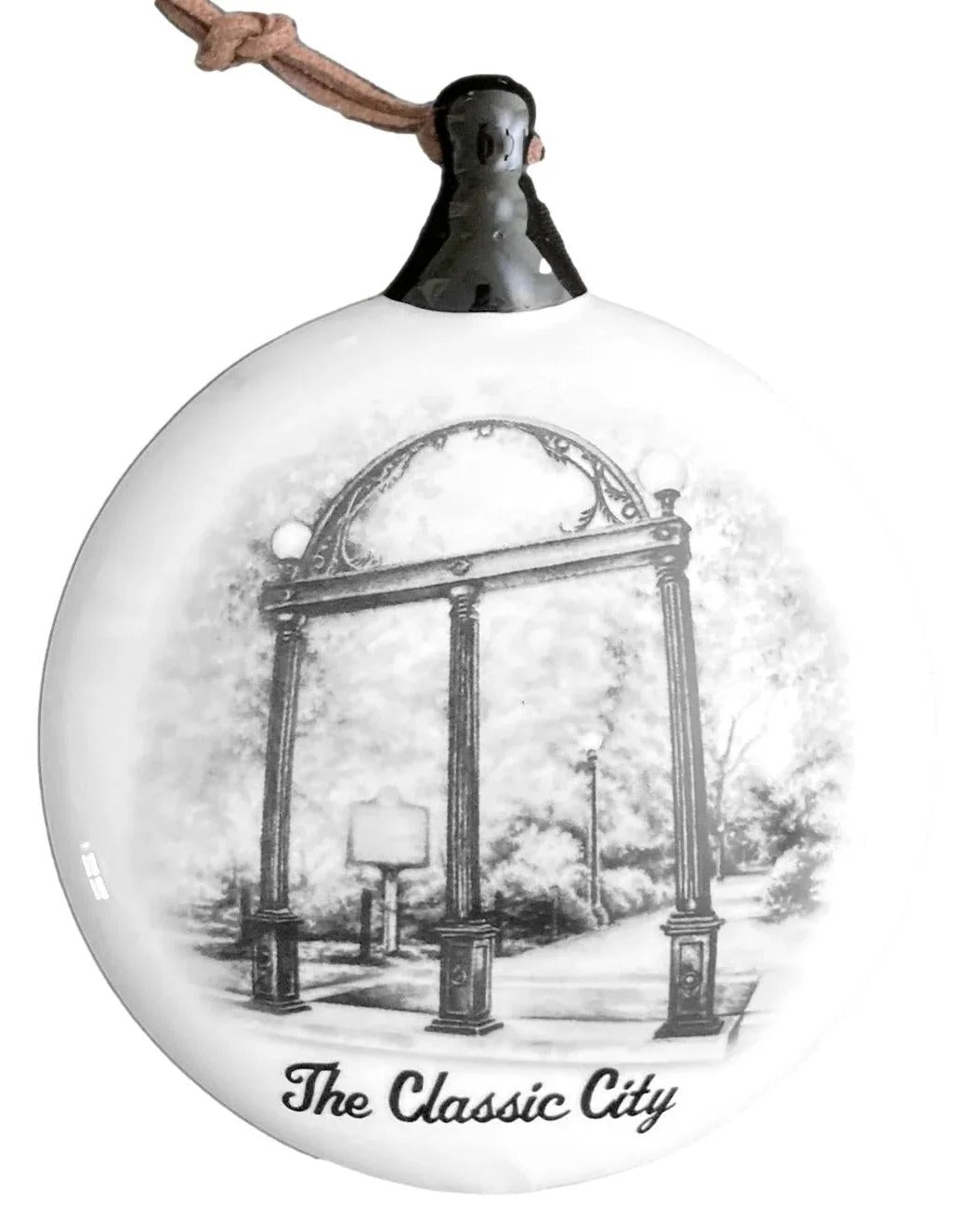 Georgia Campus Ceramic Puff Ornament (Arches)