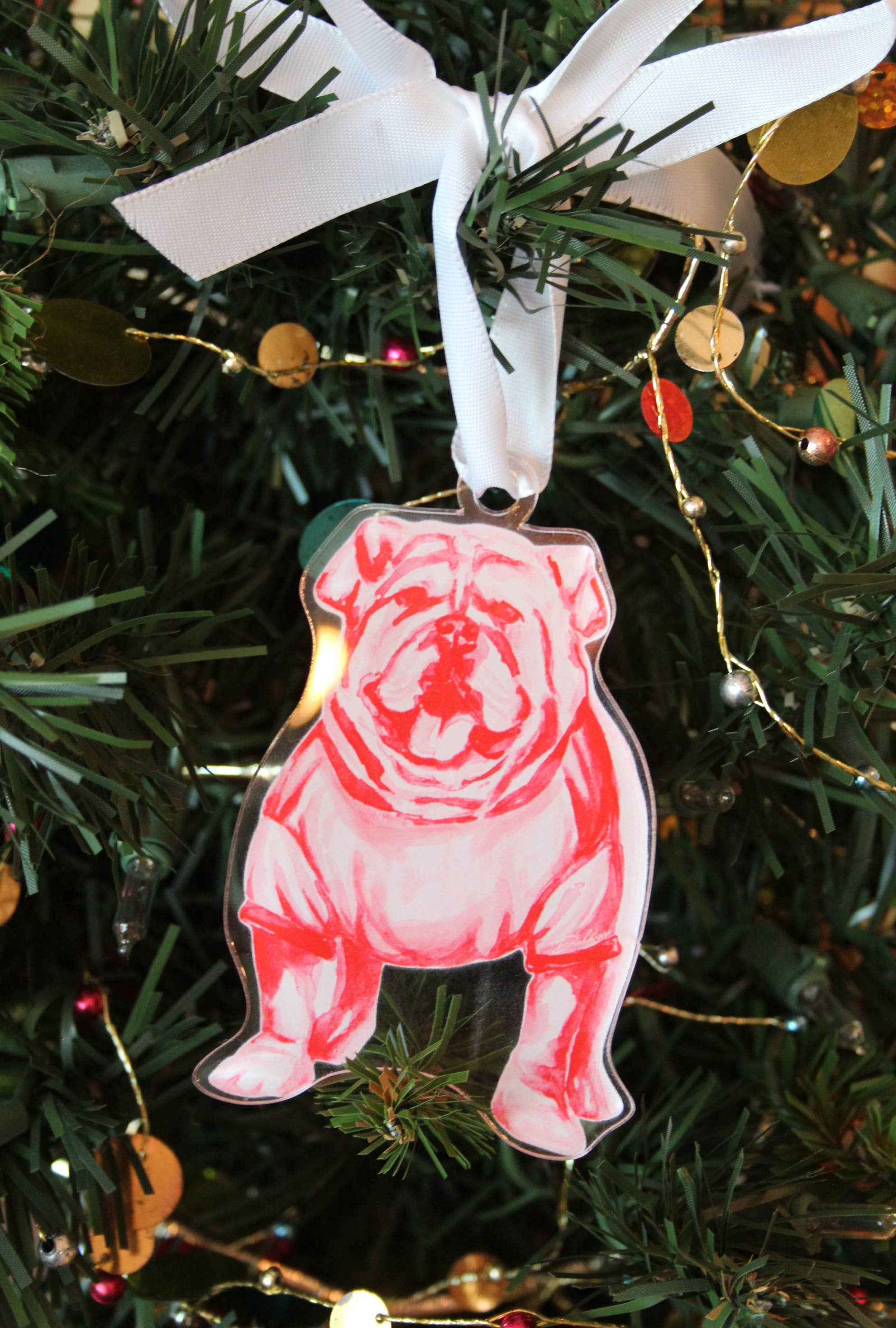 Bulldog Acrylic Ornament