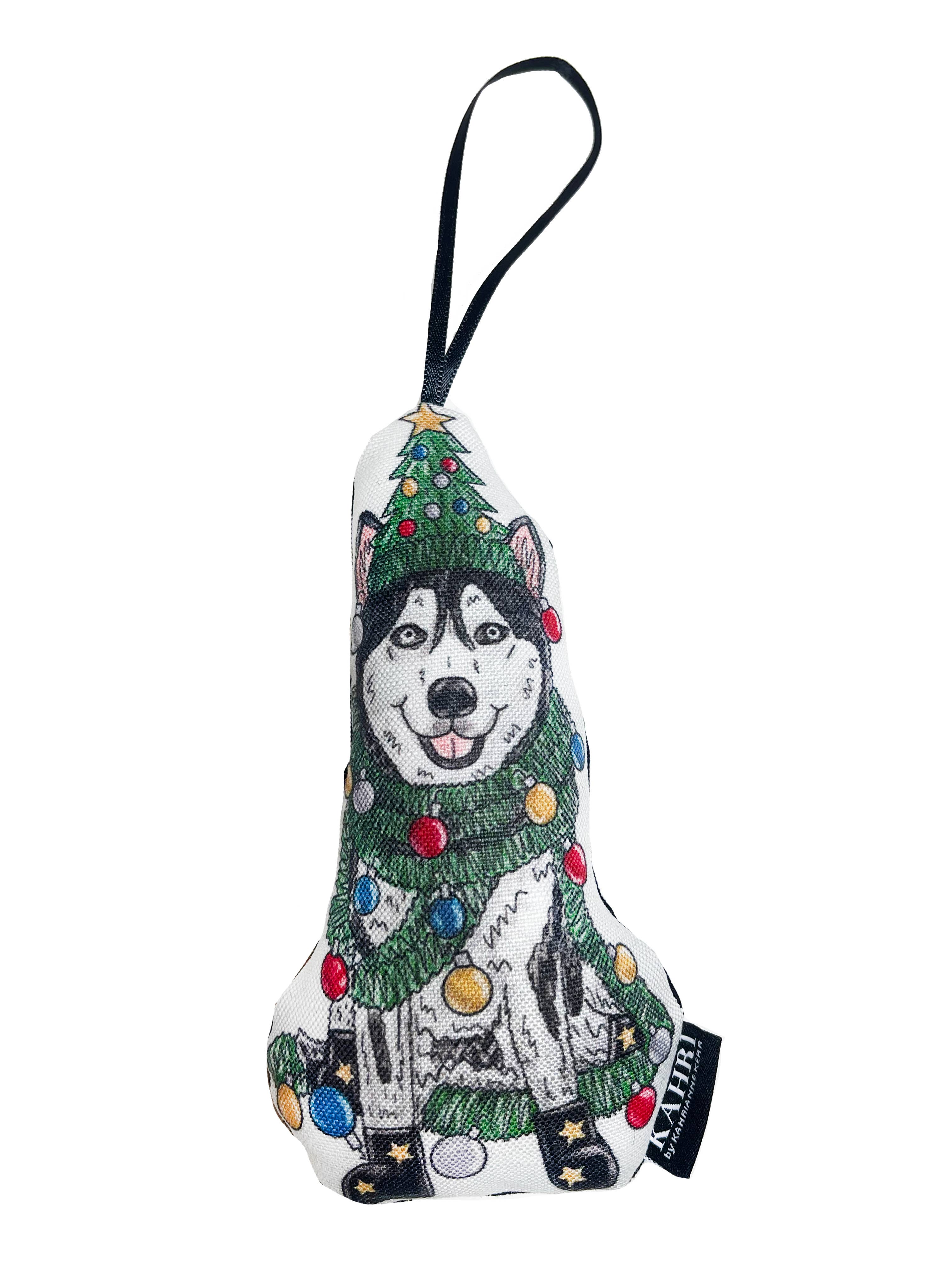 Holiday Husky Dog Ornament