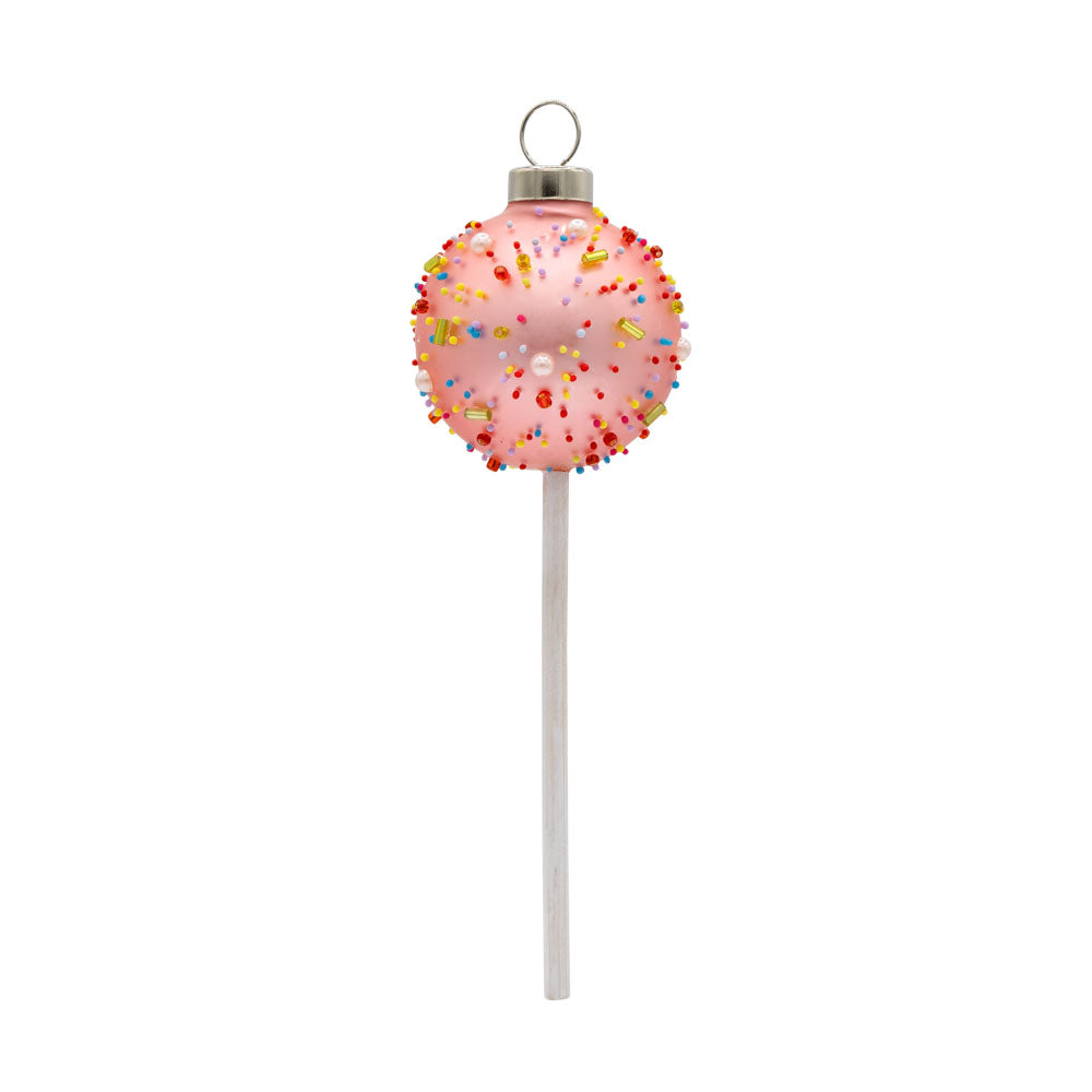 Pink Sprinkle Cake Pop Ornament