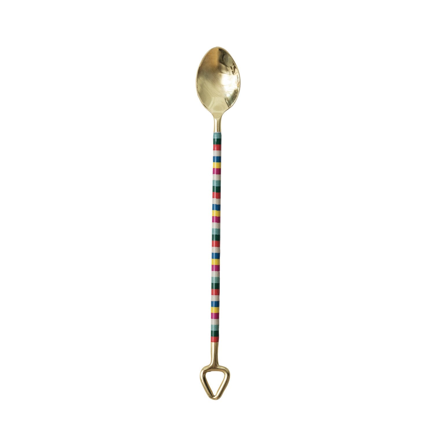 Striped Stainless Steel Cocktail Spoon