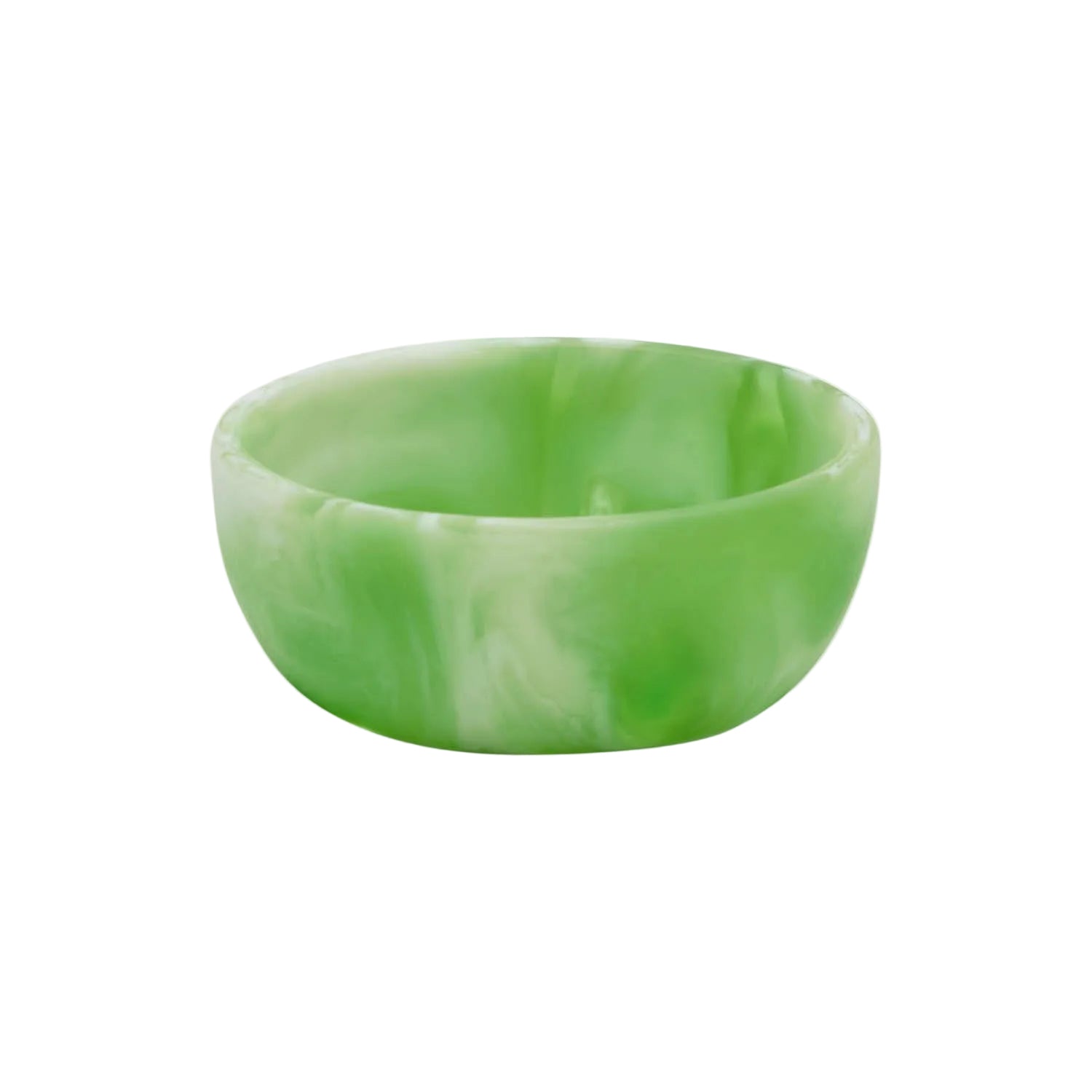 Green marbled bowl on a white background