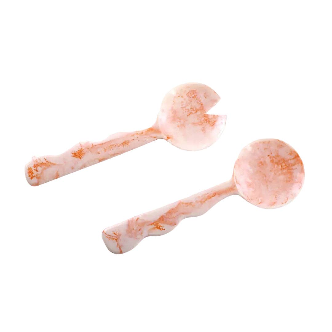 Resin Salad Servers - Pink Ivory