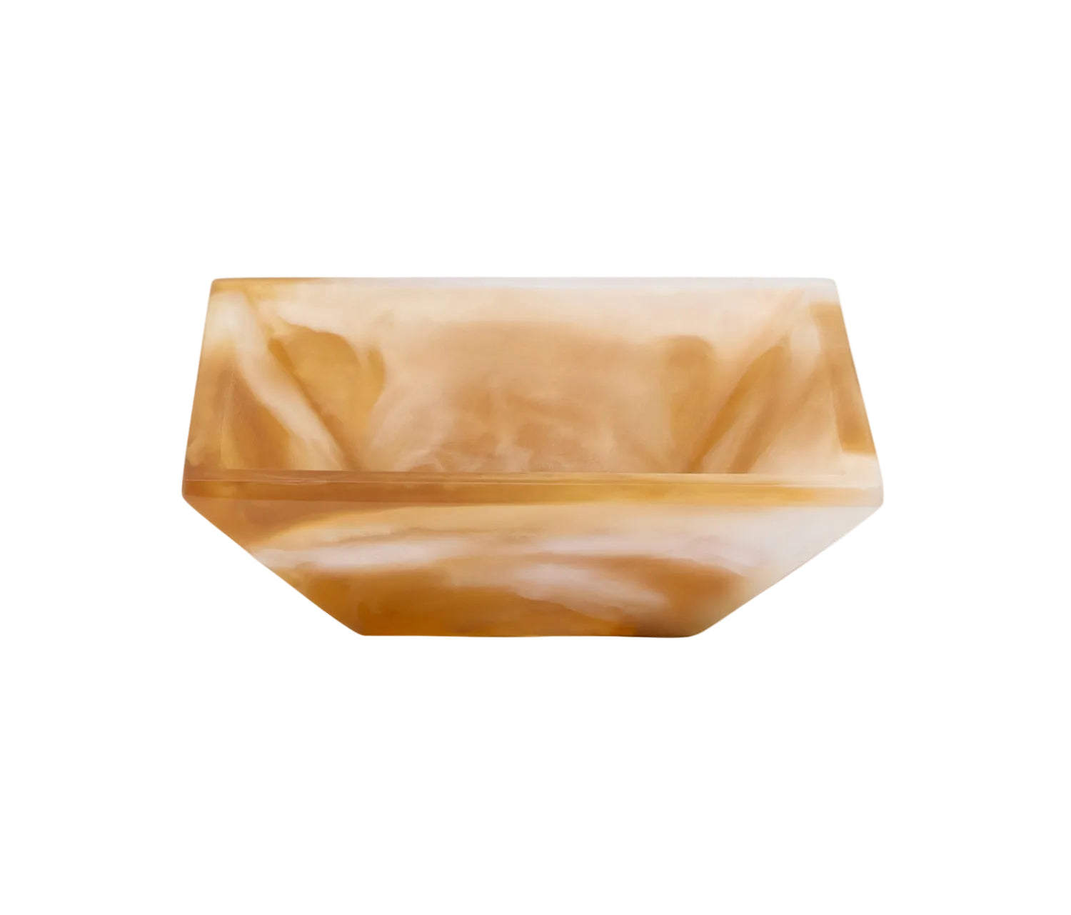 Marbled brown and beige bowl on a light gray background