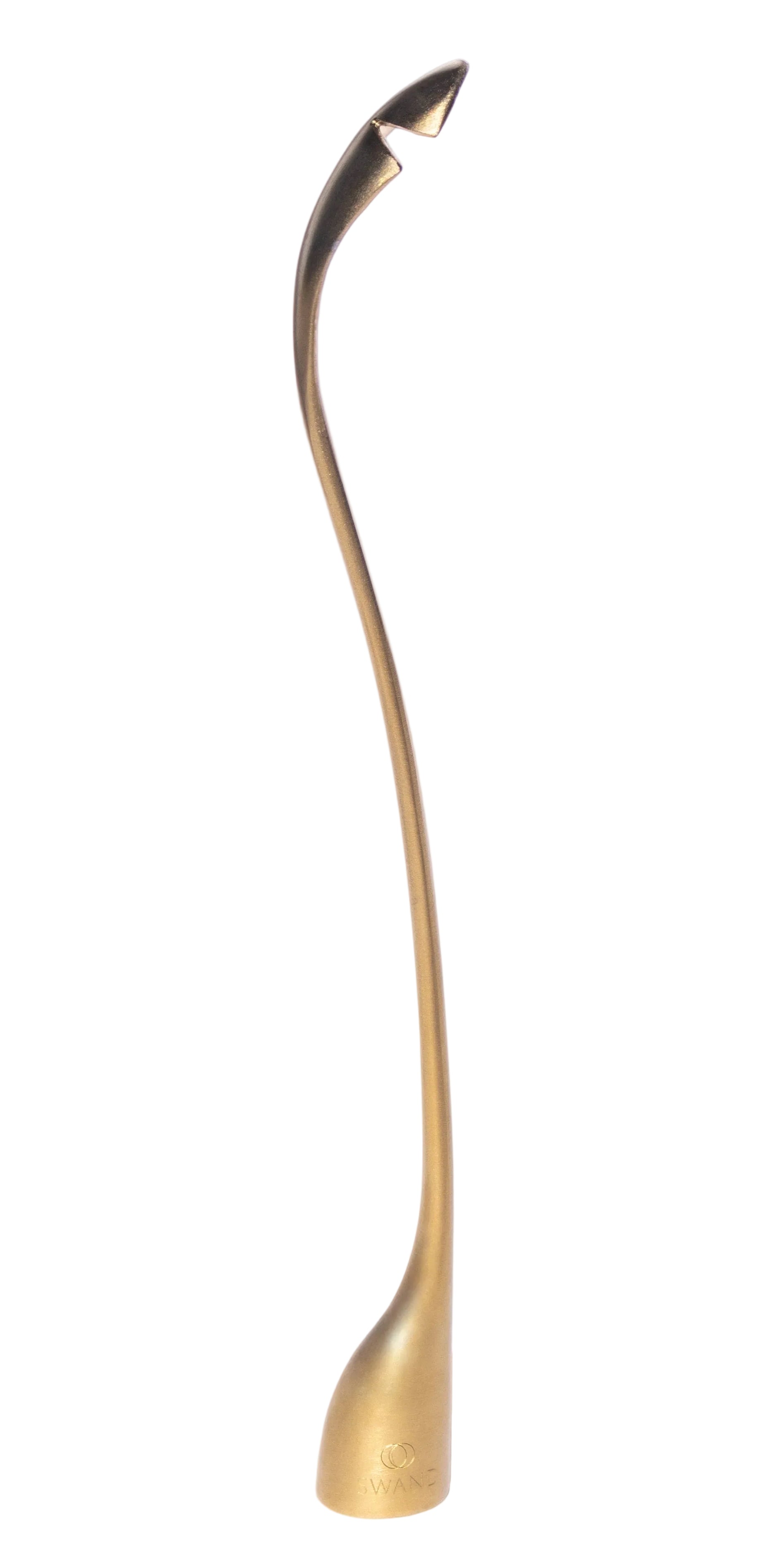 Gold-colored hair straightener on a white background