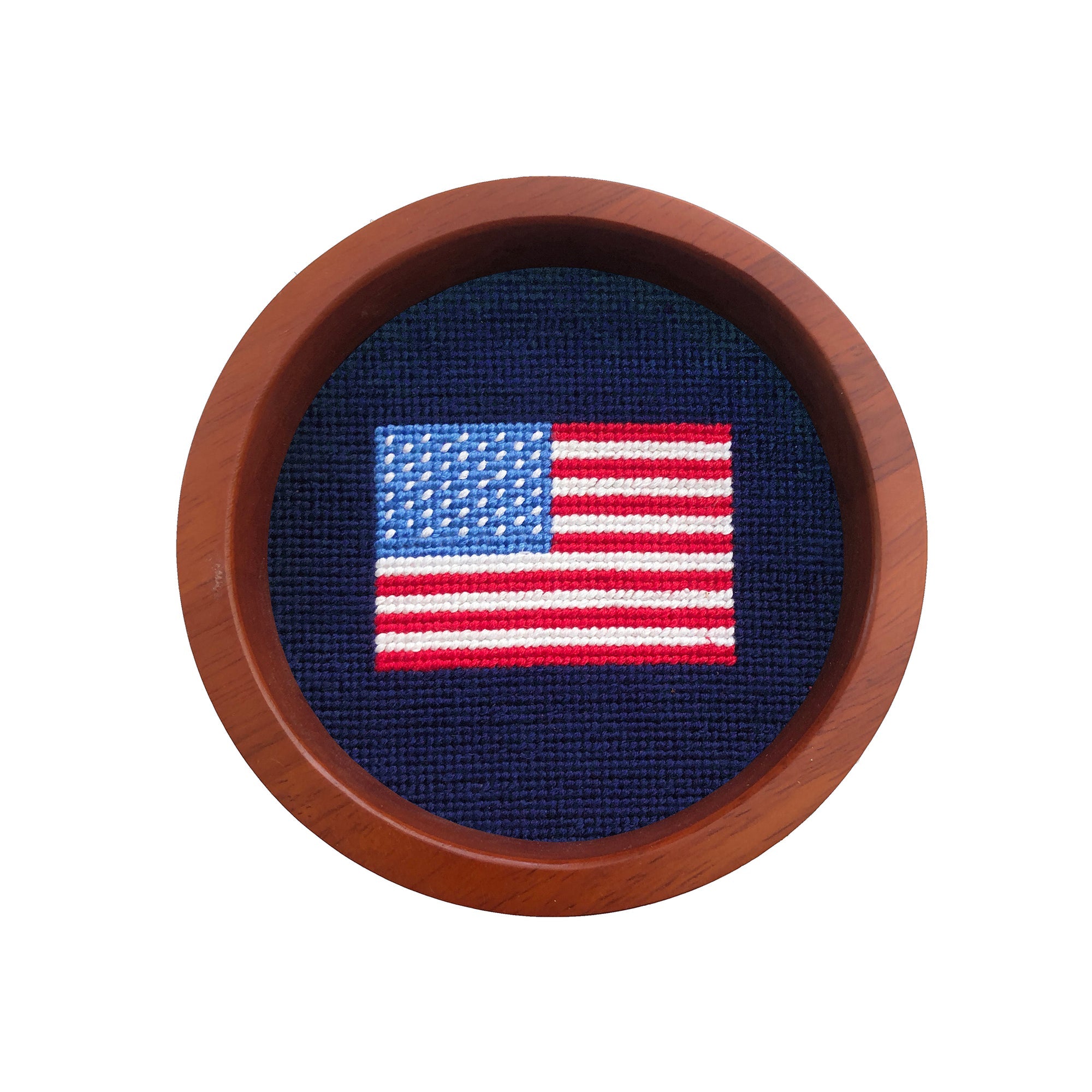 American Flag Wine Bottle Coaster (Dark Navy)
