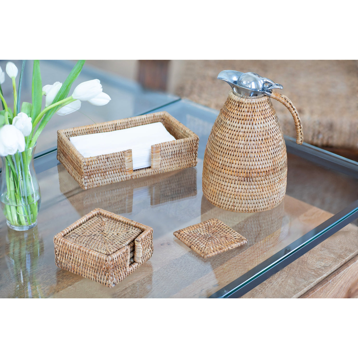 Rattan Guest Towel Holder