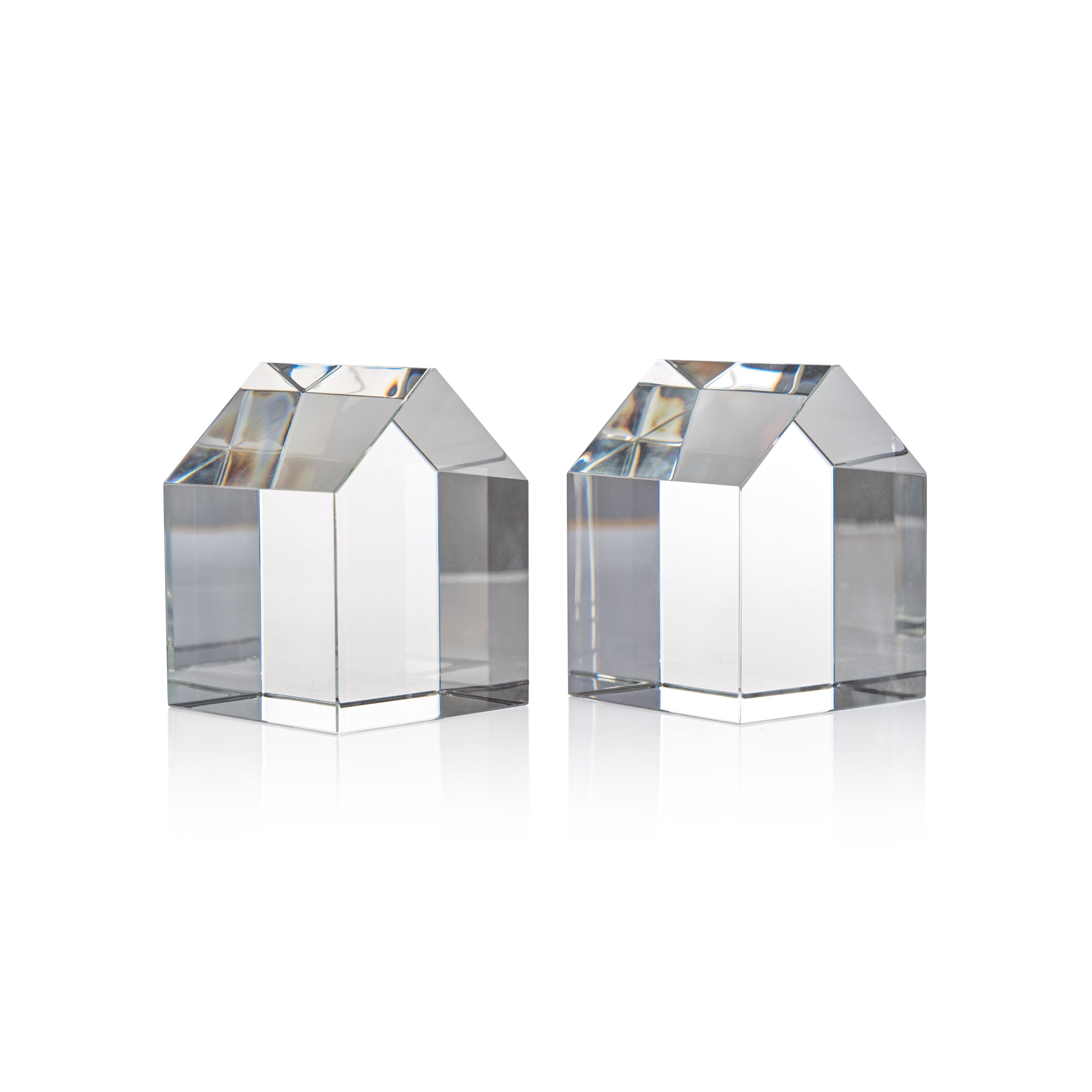 Set of 2 House Crystal Bookends