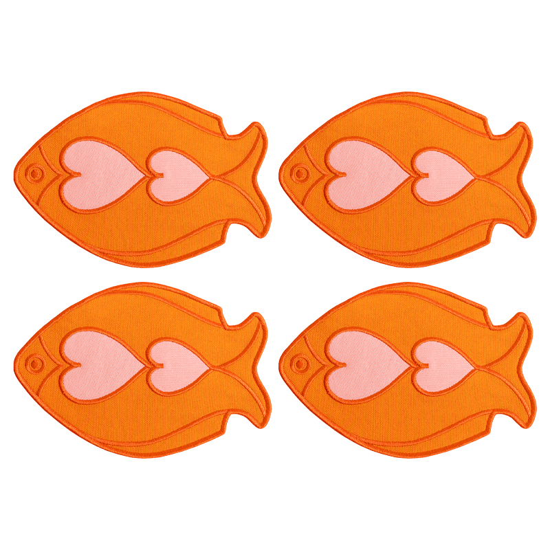 Octaevo Cocktail Costers Fish Orange 4/pk