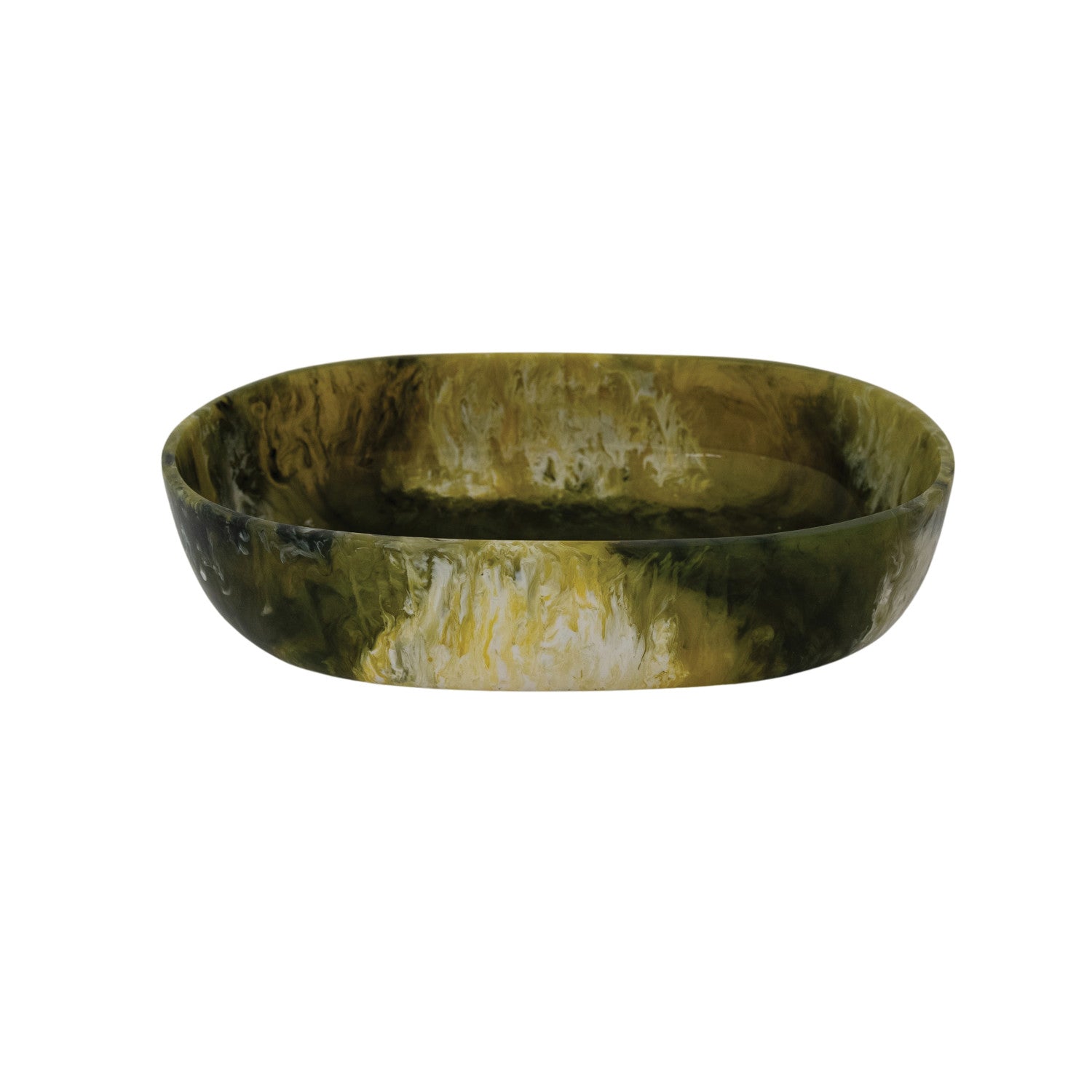 Green Marbled Resin Bowl