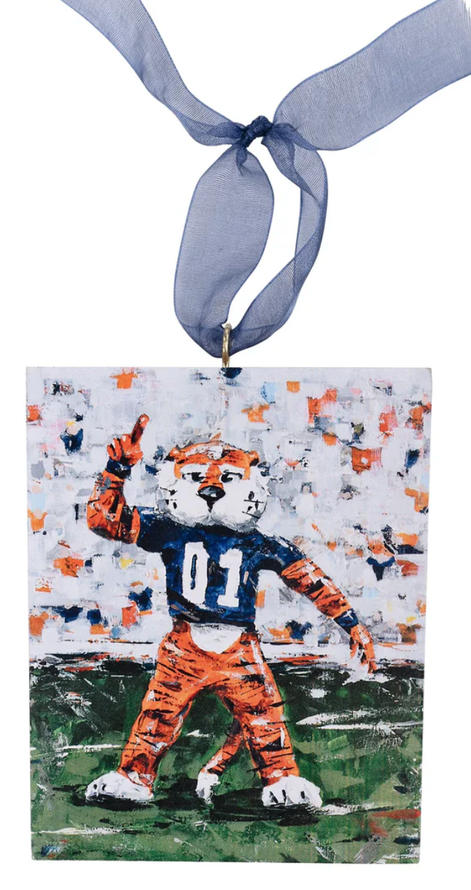 Auburn Aubie Block Ornament