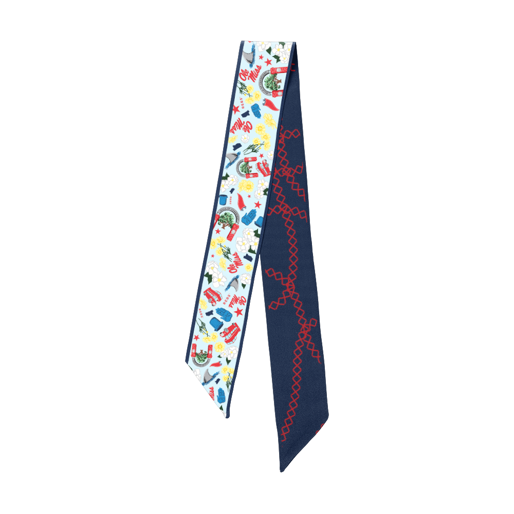 Ole Miss Silk Skinny Scarf