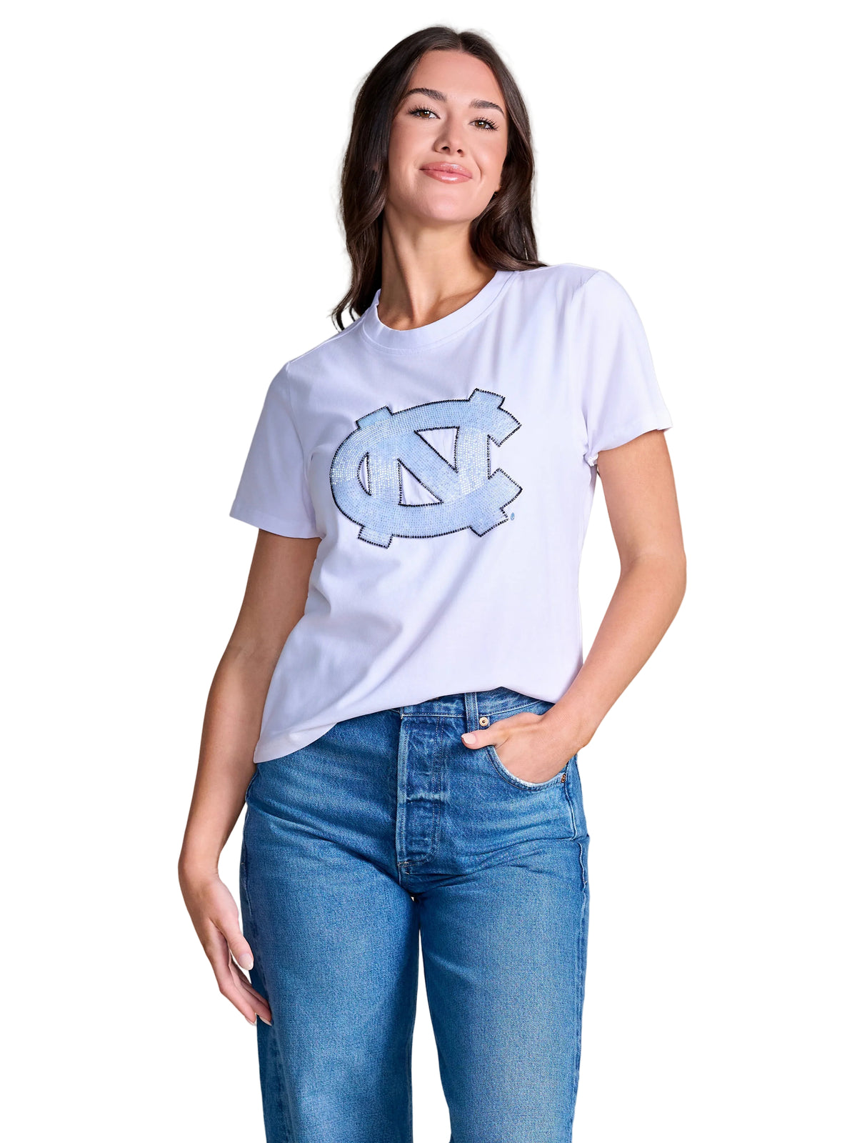 UNC Mascot Beaded Tee