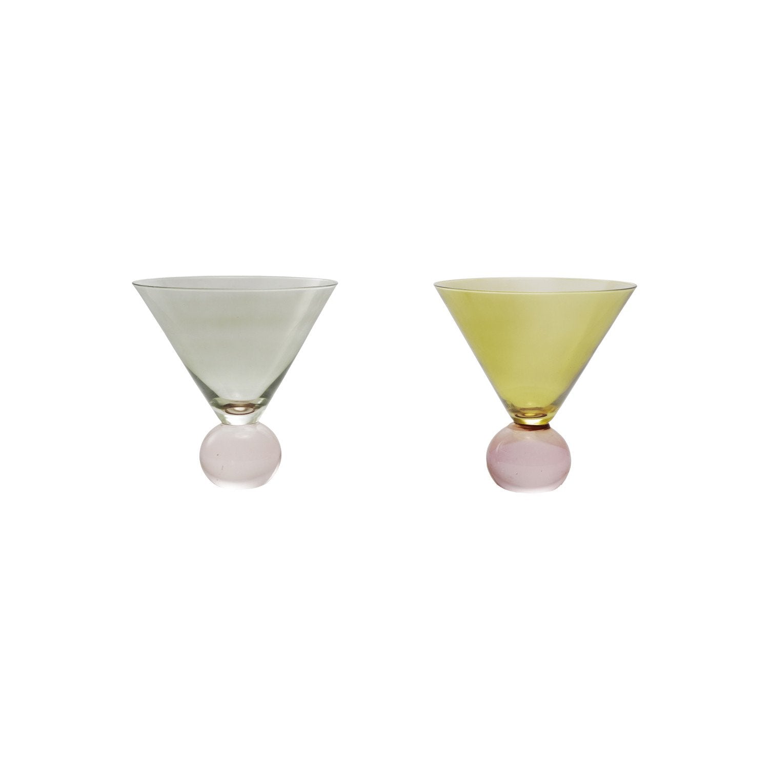 12 oz. Two-Tone Martini Glass with Ball Stem