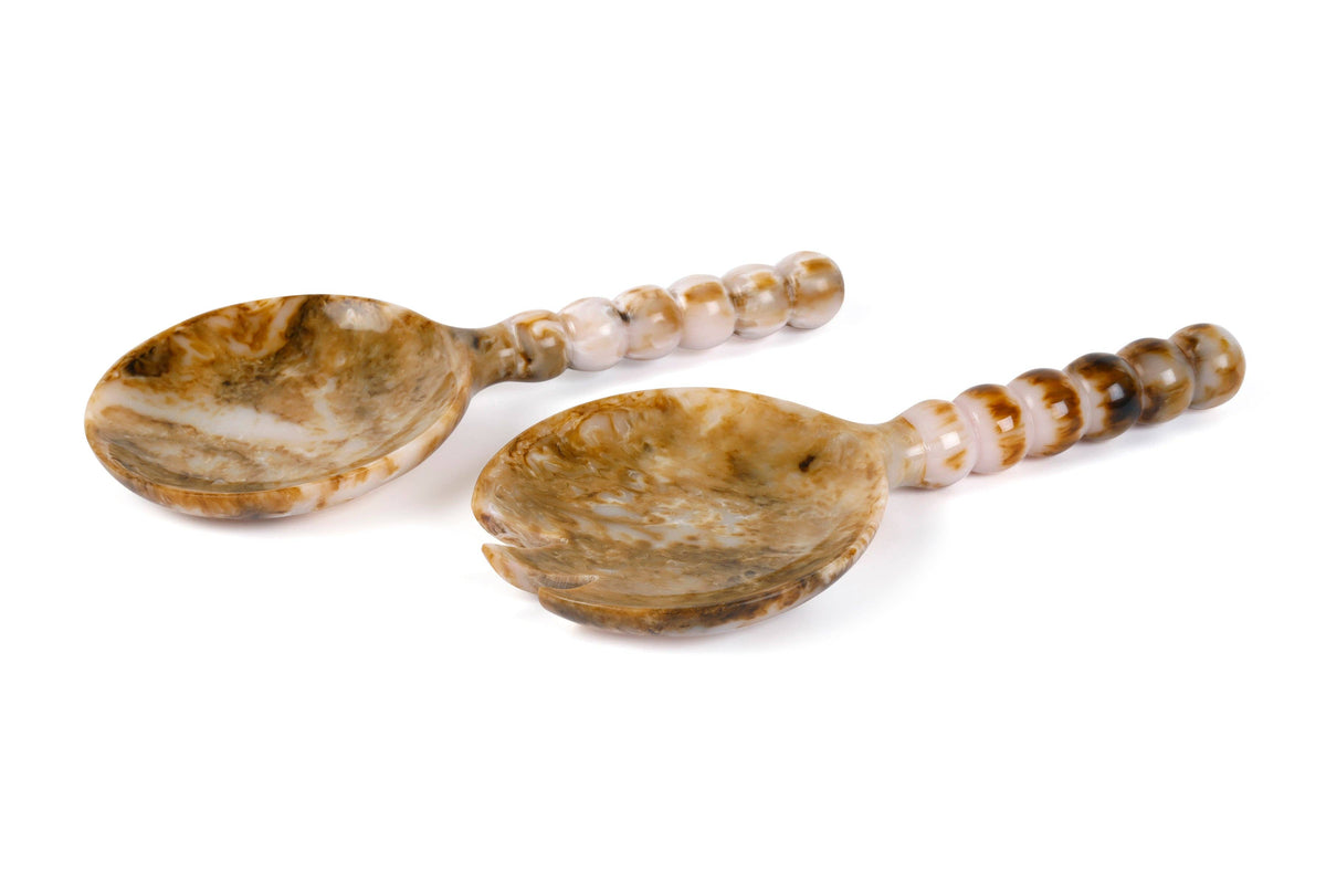 Resin Salad Servers - Brown
