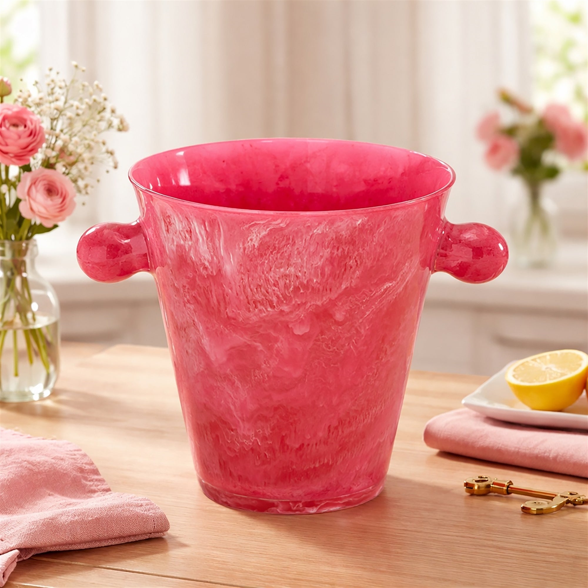 Pink Resin Ice Bucket