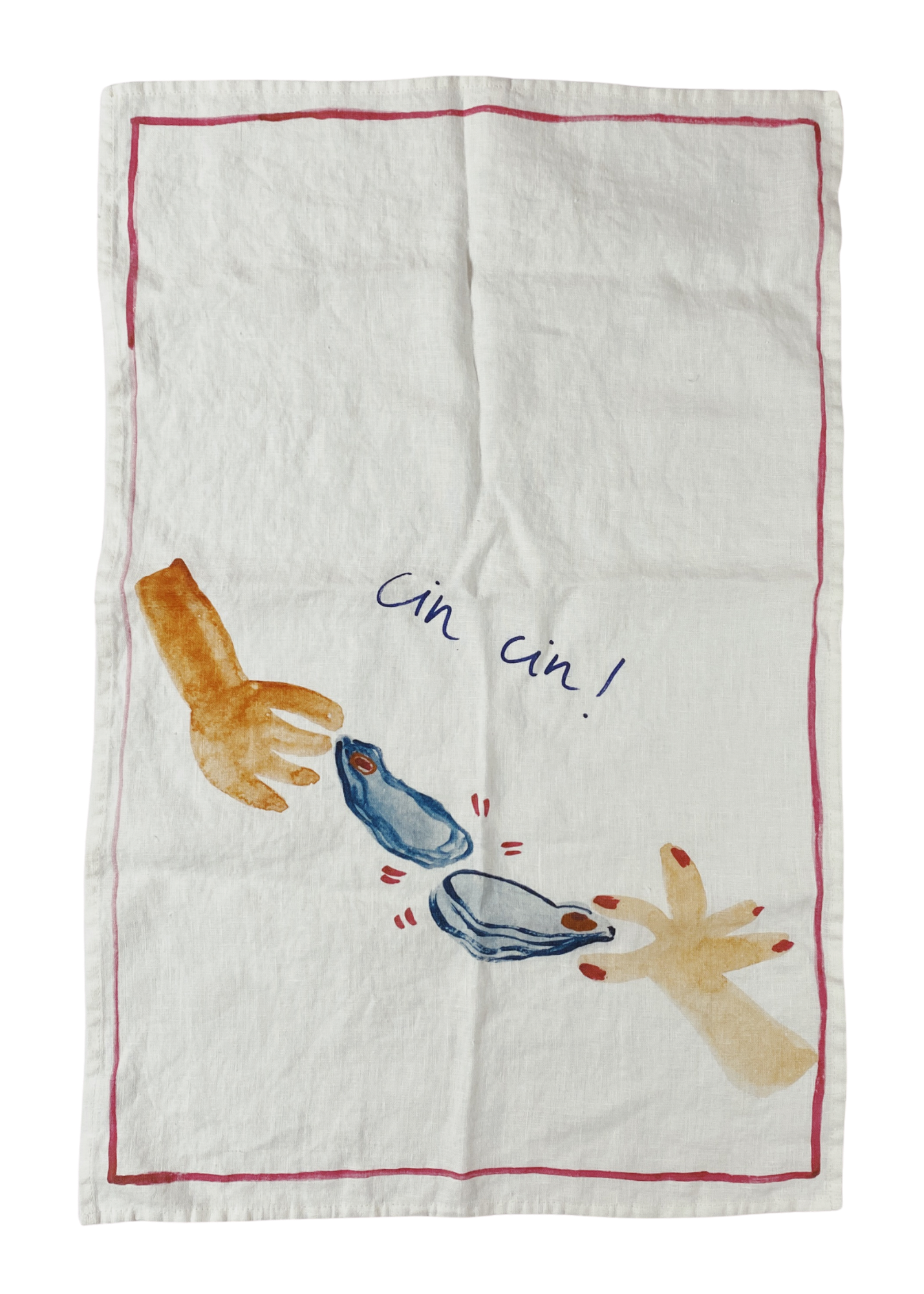 Cin Cin! Oyster Cheers - Linen Teatowel