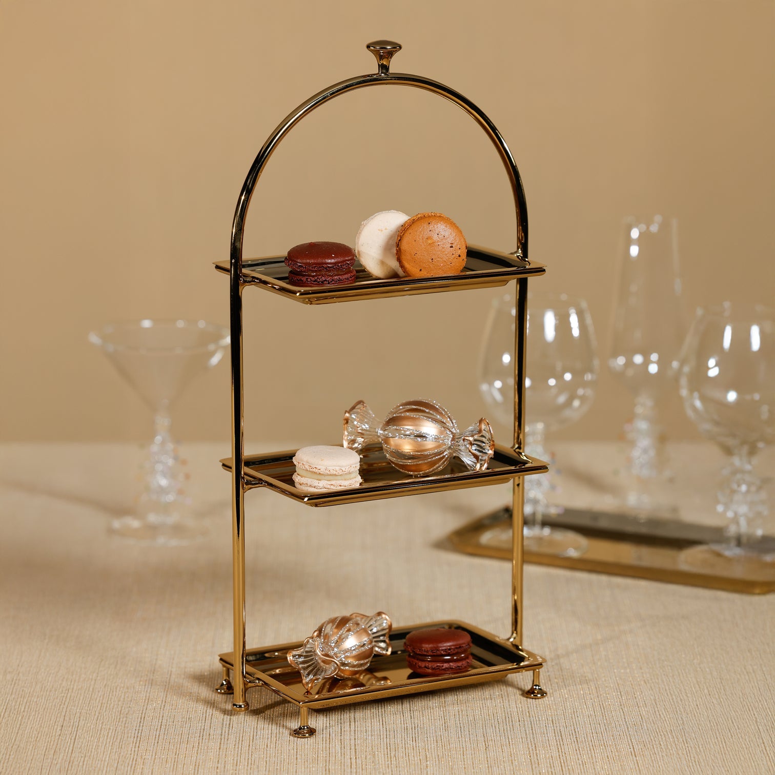 High Tea 3-Tier Stand-Polished Gold