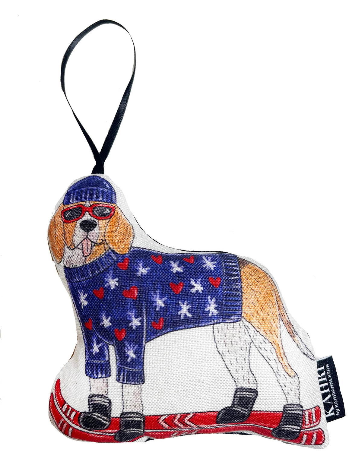 Mini Holiday Beagle Ornament