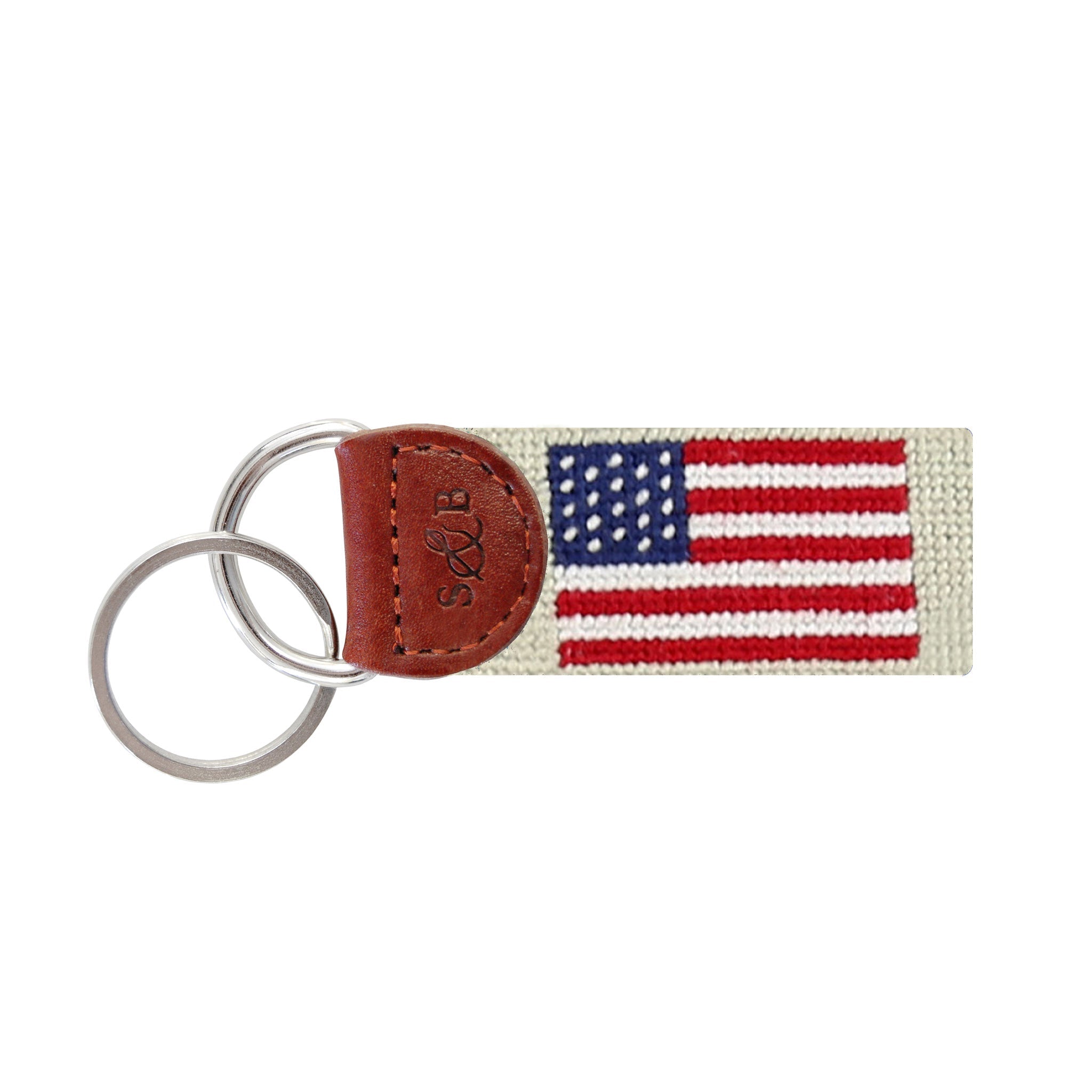 Light Khaki American Flag Key Fob