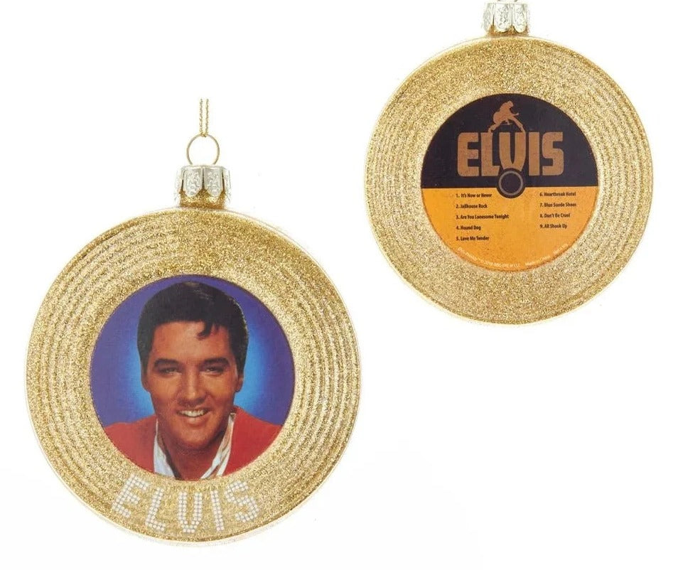 Elvis Presley® Glass Gold Record Ornament