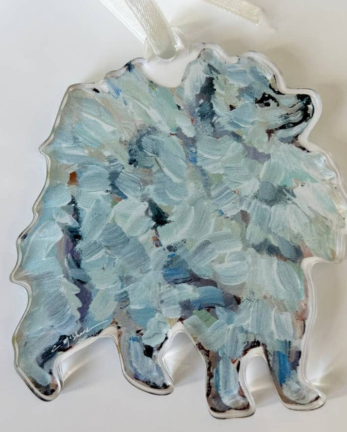 Pomeranian White Ornament
