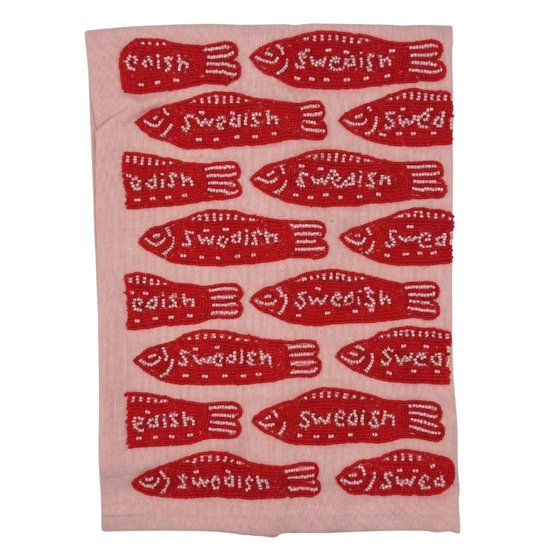 Swedish Fish Beaded Tea Towel