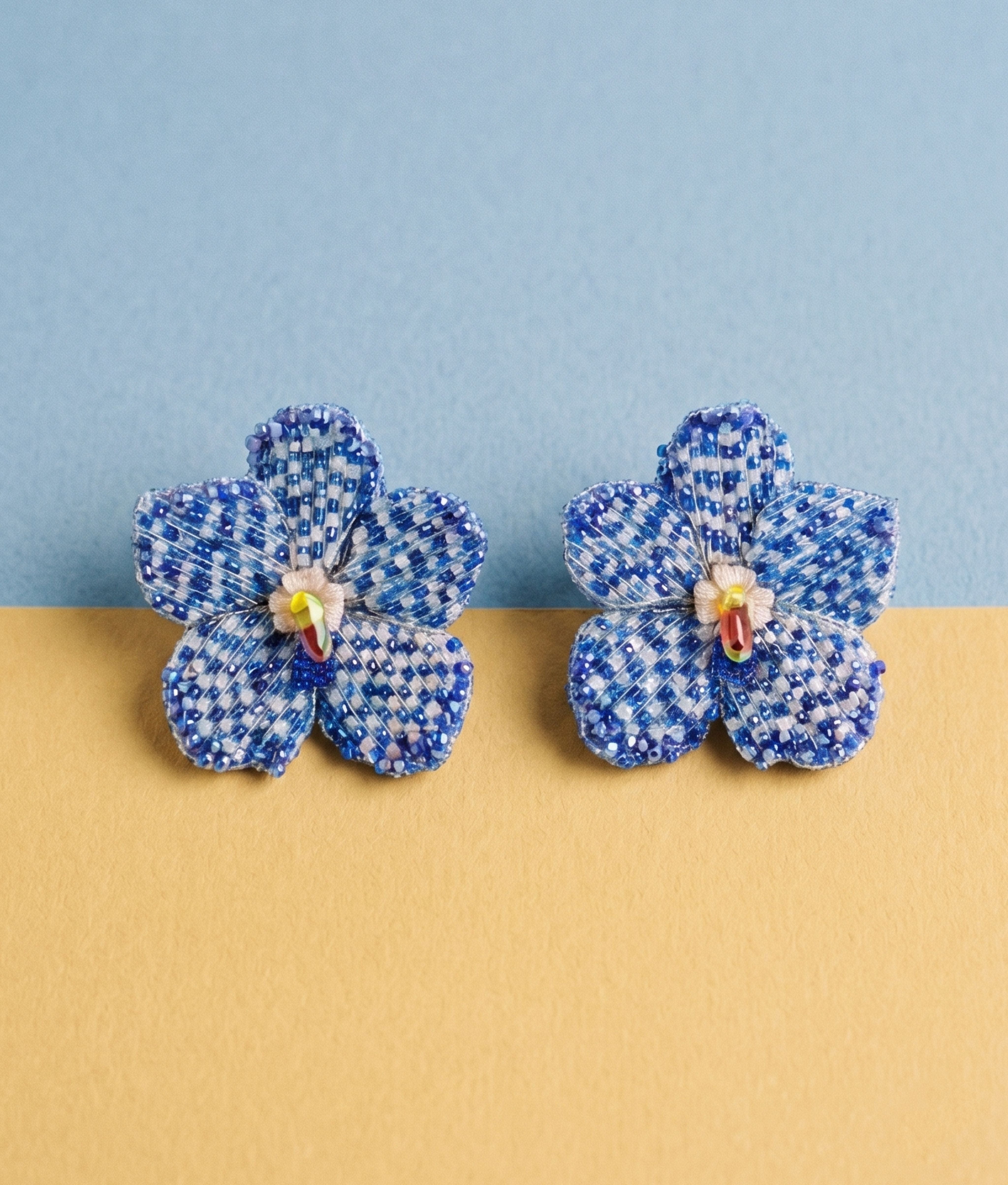 BLUE VANDA EARRINGS