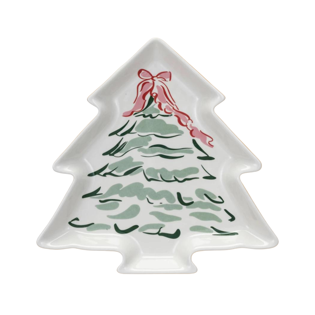 Stoneware Christmas Tree Plate
