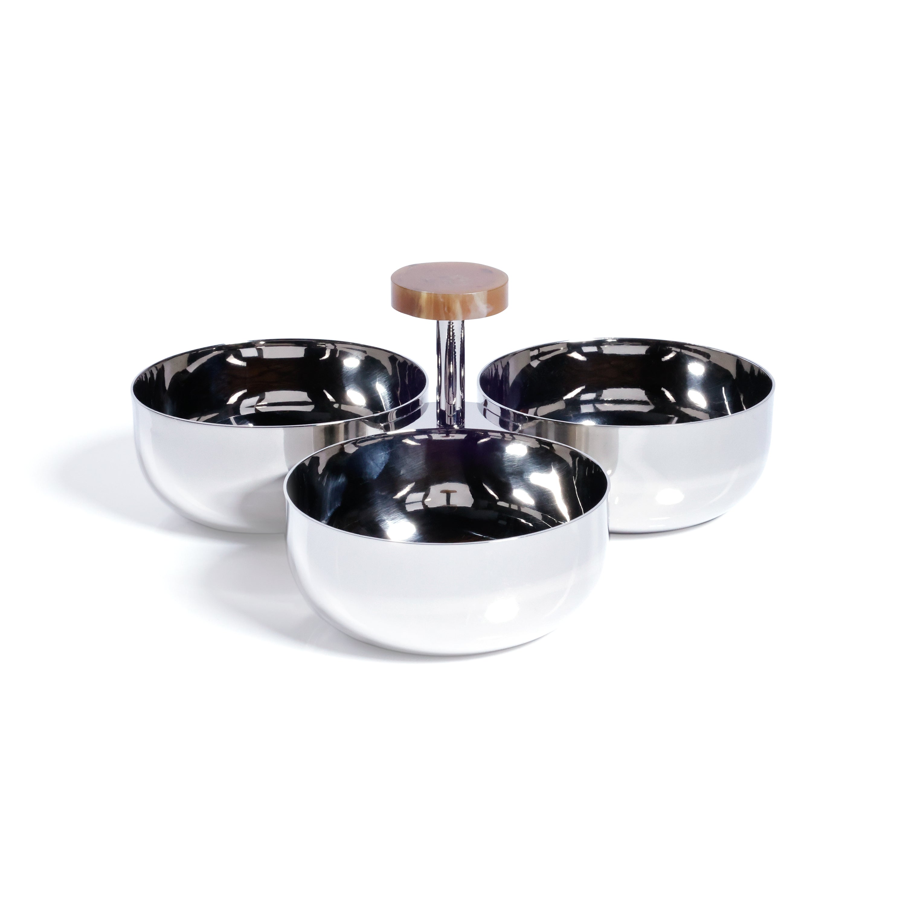 Spiga Condiment set, nickel w/ amber accent