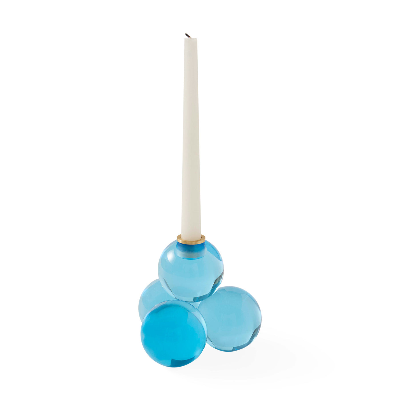 BLUE GLOBO CANDLE HOLDER