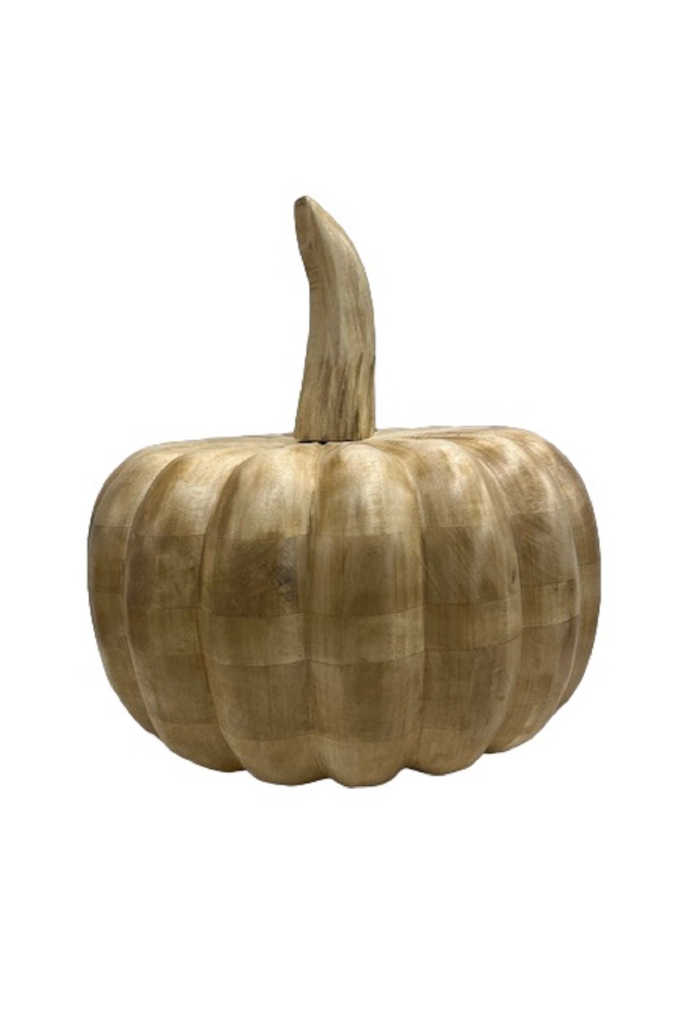 Large Sun-Bleached Mango Wood Pumpkin